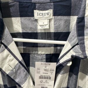 J.Crew Navy and white Plaid Shirt Dress